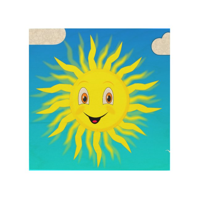 Sunshine Happy Face Wood Wall Art (Front)