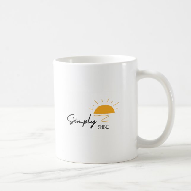 Sunshine Happy "Simply Shine" White Mug (Right)