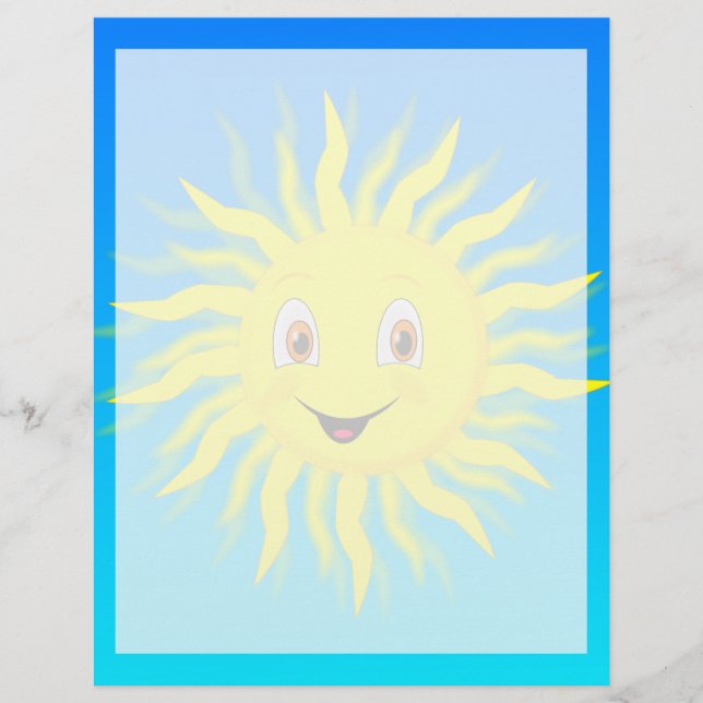 Sunshine Happy Sun Face Letterhead (Front)