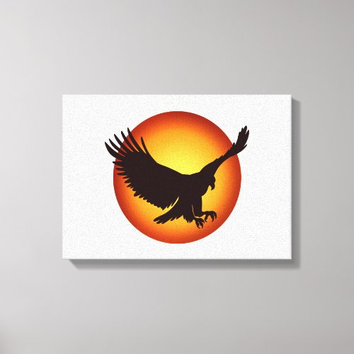 Sunshine hawk silhouette _ Choose background color Canvas Print