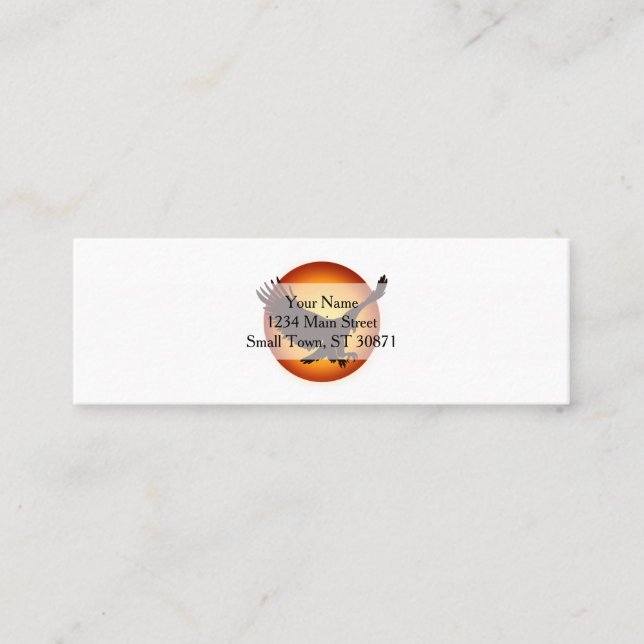 Sunshine hawk silhouette - Choose background color Mini Business Card (Front)