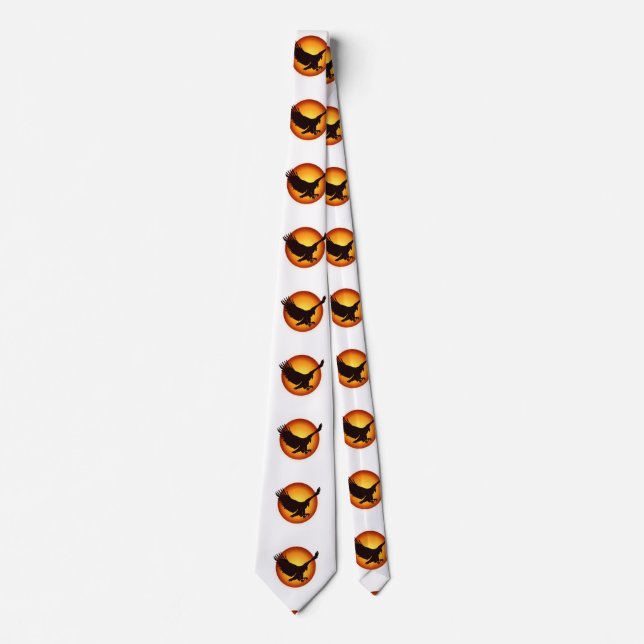 Sunshine hawk silhouette - Choose background color Neck Tie (Front)