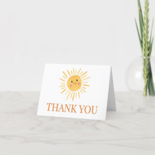 Sunshine Here Comes the Son Baby Shower Letterpress Thank You Card