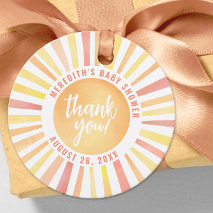 Sunshine Here Comes The Son Boho Sun Baby Shower Favor Tags