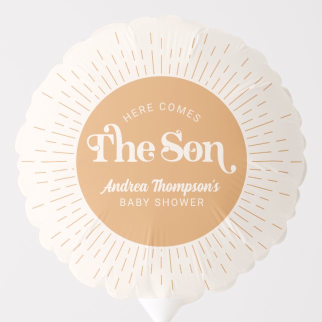 Sunshine Here Comes The Son Boy Bay Shower Balloon (Front)