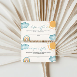 Sunshine Here Comes The Son Diaper Raffle Enclosure Card