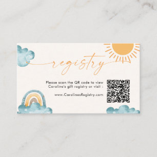 Sunshine Here Comes The Son QR Code Registry Enclosure Card
