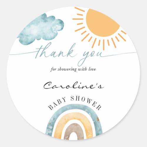 Sunshine Here Comes The Son Thank You Classic Round Sticker