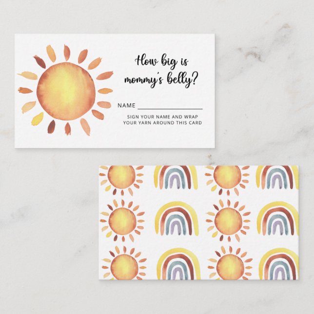 Sunshine how big is mommy's belly enclosure card (Front/Back)