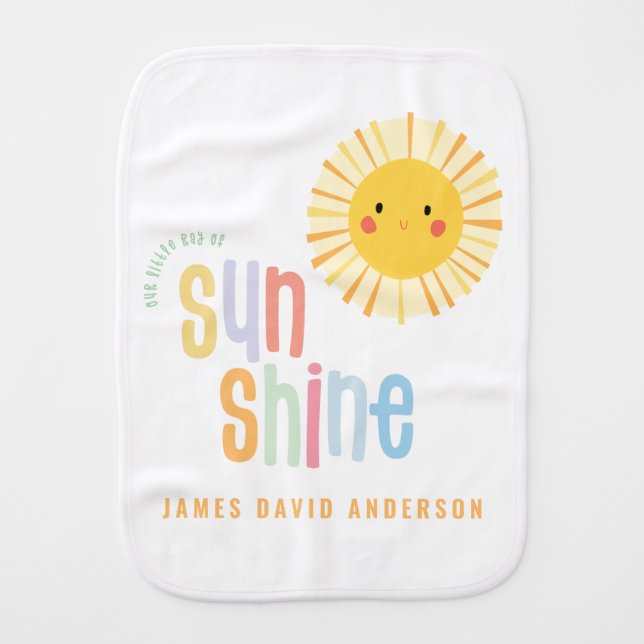 Sunshine illustration birth new baby gift baby burp cloth (Front)