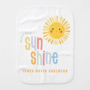 Sunshine illustration birth new baby gift burp cloth