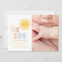 Sunshine illustration photo birth announcement