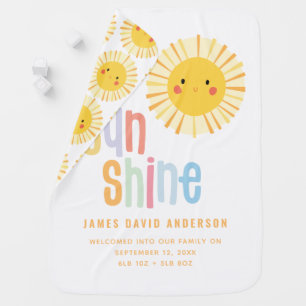 Sunshine illustration photo birth announcement baby blanket