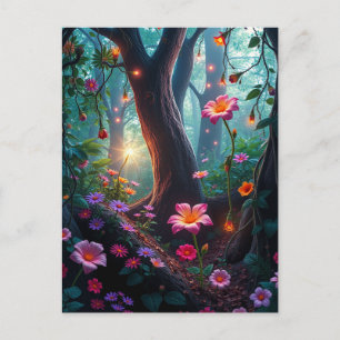 Sunshine in a Whimsical Fairy Forest Postcard