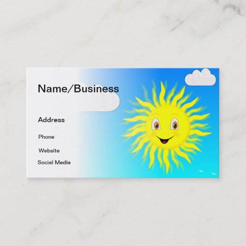 Sunshine In Blue Sky Business Card