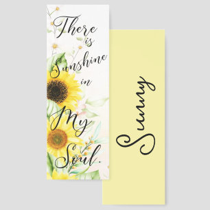 Sunshine in my Soul floral personalized Bookmarks