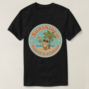 Sunshine in South Carolina_ Retro Palm Tree T-Shirt
