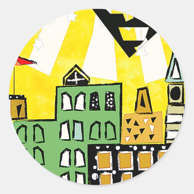 SUNSHINE IN THE CITY CLASSIC ROUND STICKER (Front)