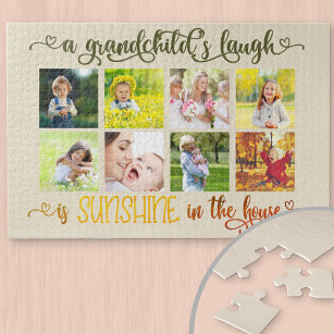 Sunshine in the House Quote - Grandchildren Photo Jigsaw Puzzle