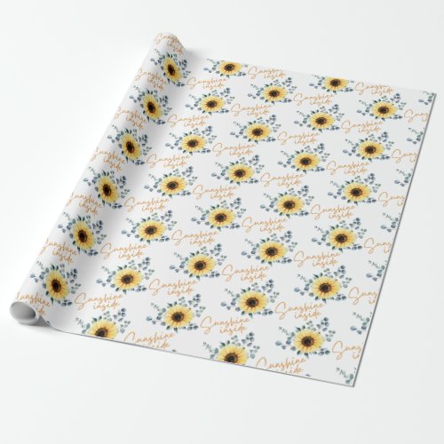 Sunshine Inside Sunflower Wrapping Paper