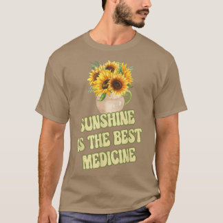 Sunshine Is The Best Medicine Yellow Sunflower Flo T-Shirt