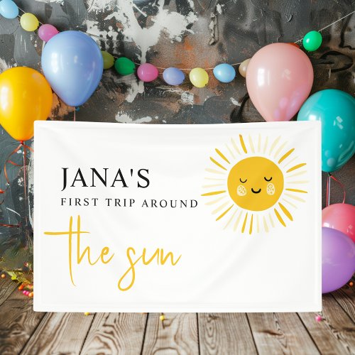 Sunshine is Turning One Birthday Party  Banner