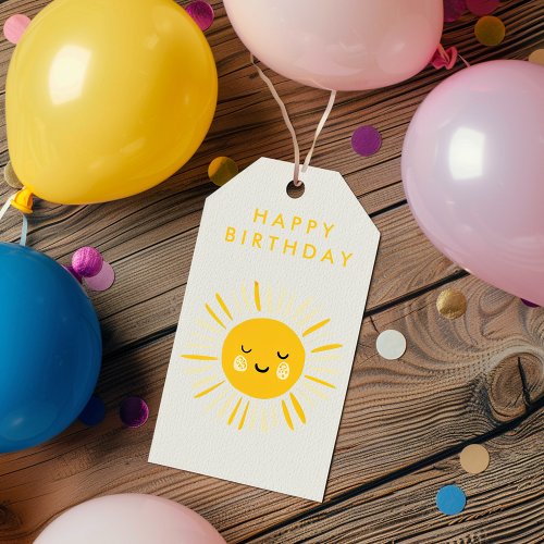 Sunshine is Turning One Birthday Party  Gift Tags