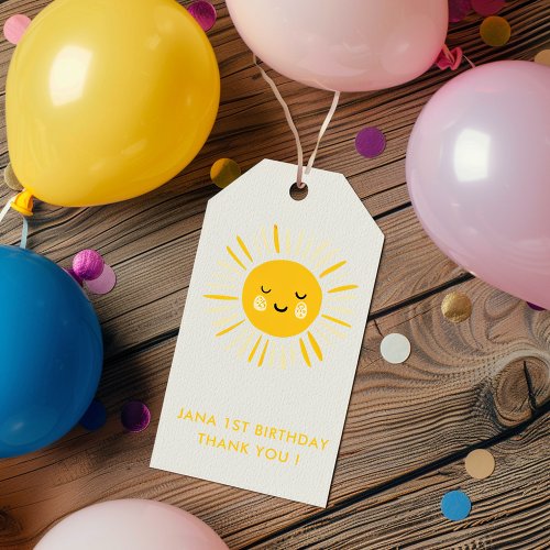 Sunshine is Turning One Birthday Party  Gift Tags