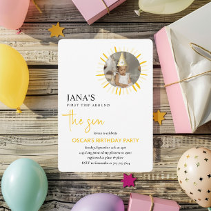 Sunshine is Turning One Birthday Party Invitation