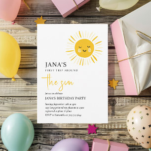 Sunshine is Turning One Birthday Party Invitation