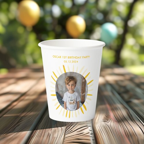 Sunshine is Turning One Birthday Party  Paper Cups