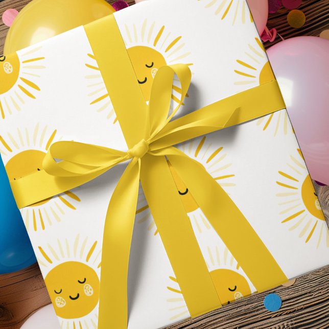 Sunshine is Turning One Birthday Party  Wrapping Paper (Creator Uploaded)