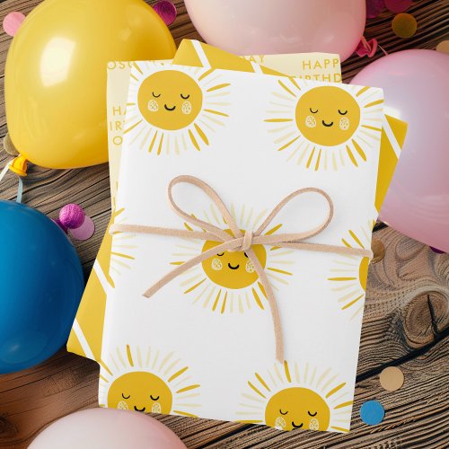 Sunshine is Turning One Birthday Party  Wrapping Paper Sheets