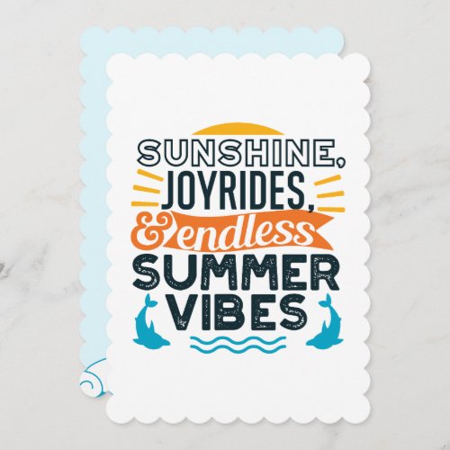 Sunshine  Joyrides _ Endless Summer Vibes Quote Holiday Card