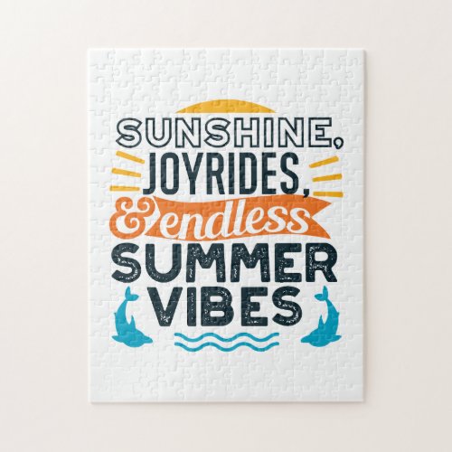 Sunshine  Joyrides _ Endless Summer Vibes Quote Jigsaw Puzzle