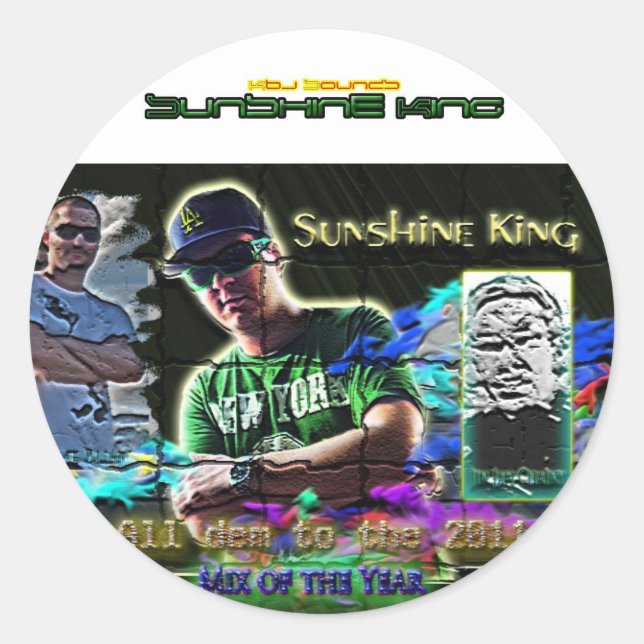 Sunshine King 2011 Mix Classic Round Sticker (Front)