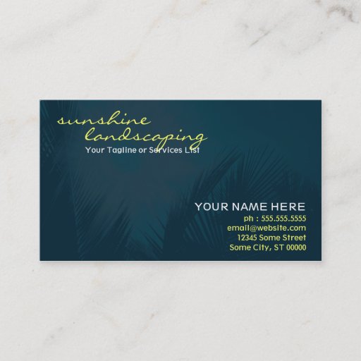 Customizable sunshine landscaping business card