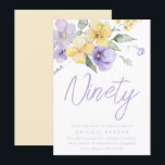 Sunshine & Lavender Floral 90th Birthday Party Invitation<br><div class="desc">Sunshine & Lavender Floral 90th Birthday Party Invitation

See matching collection in Niche and Nest Store</div>