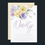 Sunshine & Lavender Floral 90th Birthday Party Invitation<br><div class="desc">Sunshine & Lavender Floral 90th Birthday Party Invitation

See matching collection in Niche and Nest Store</div>