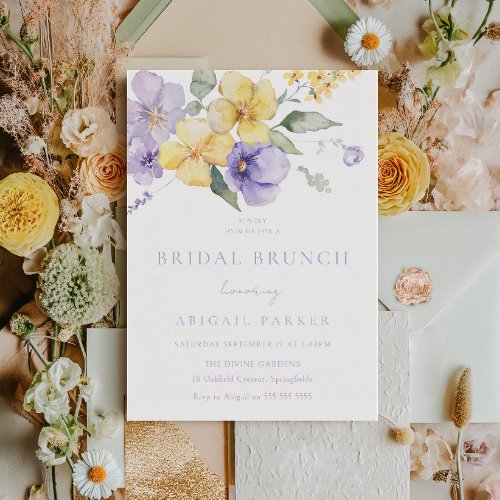 Sunshine  Lavender Purple Bridal Shower Brunch Invitation