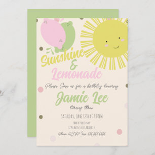 Sunshine Lemon Lime Lemonade Park Birthday Invitation