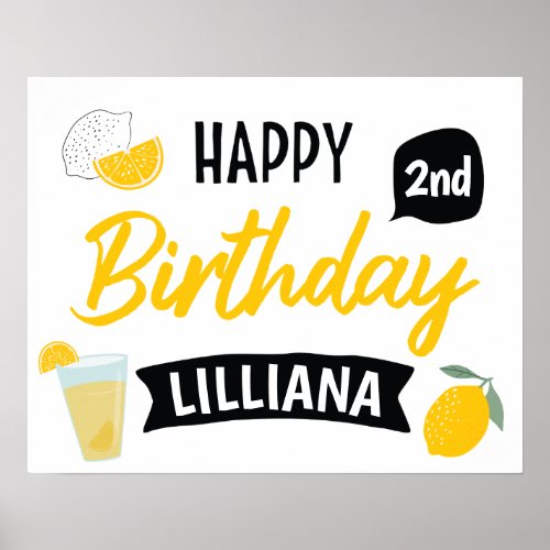 Sunshine Lemonade and Fun Happy Birthday Poster