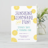 Sunshine Lemonade and Fun kids Birthday party Invitation | Zazzle