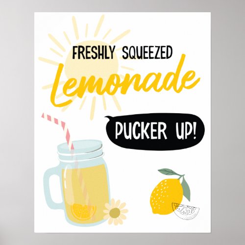 Sunshine Lemonade and Fun Stand Birthday Party Poster