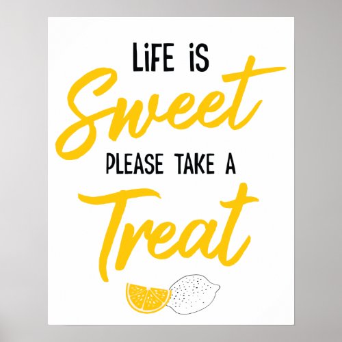 Sunshine Lemonade and Fun Stand Birthday Treat Poster