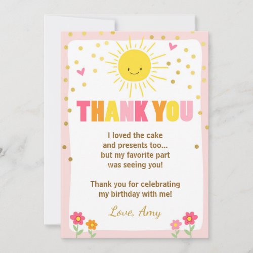 Sunshine Lemonade Birthday Thank You Card