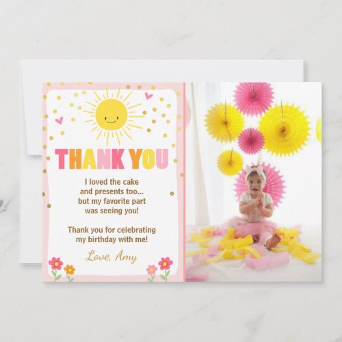 Sunshine Lemonade Birthday Thank You Card