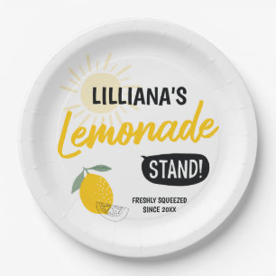 Sunshine Lemonade & Fun Any Age Happy Birthday Paper Plates