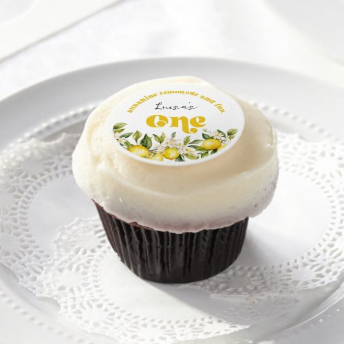 Sunshine Lemonade lemon 1st birthday party Edible Frosting Rounds