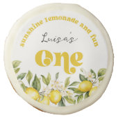 Sunshine Lemonade lemon 1st birthday party Sugar Cookie (Front)
